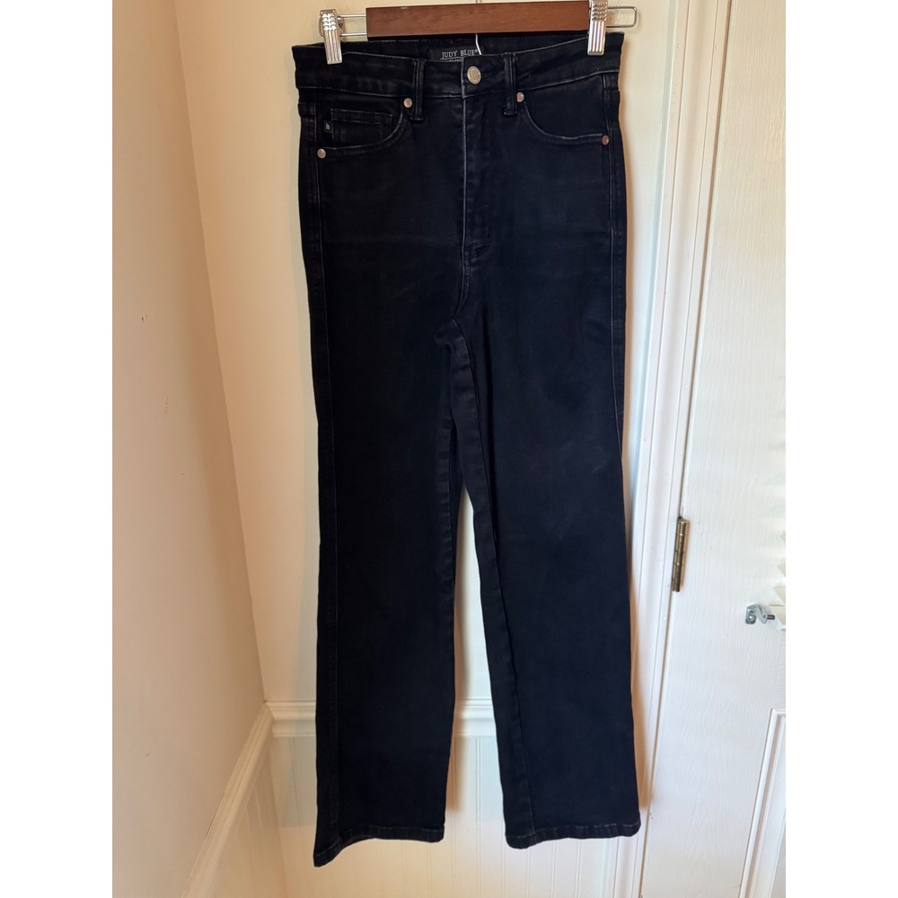 Judy Blue JB88866 BK Black High Rise Straight Leg Jeans Womens 3/26